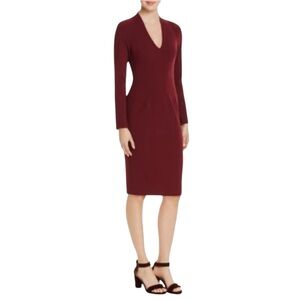 Black Halo Mindy Sheath Dress in Burgundy Red Size 6